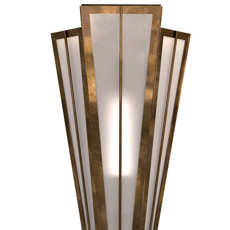 Brum 2 - Light Flush Mounted Sconce, Contrail Mist, Antique Copper