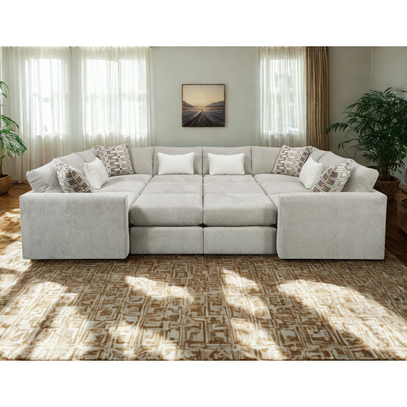 Nolte Pebble 12-piece Modular Sectional With Ottomans