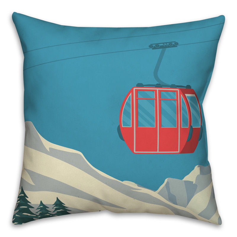  Housse et insert de coussin carré Ski Lift Lodge, H 16 po x l 16 po x P 1,5 po