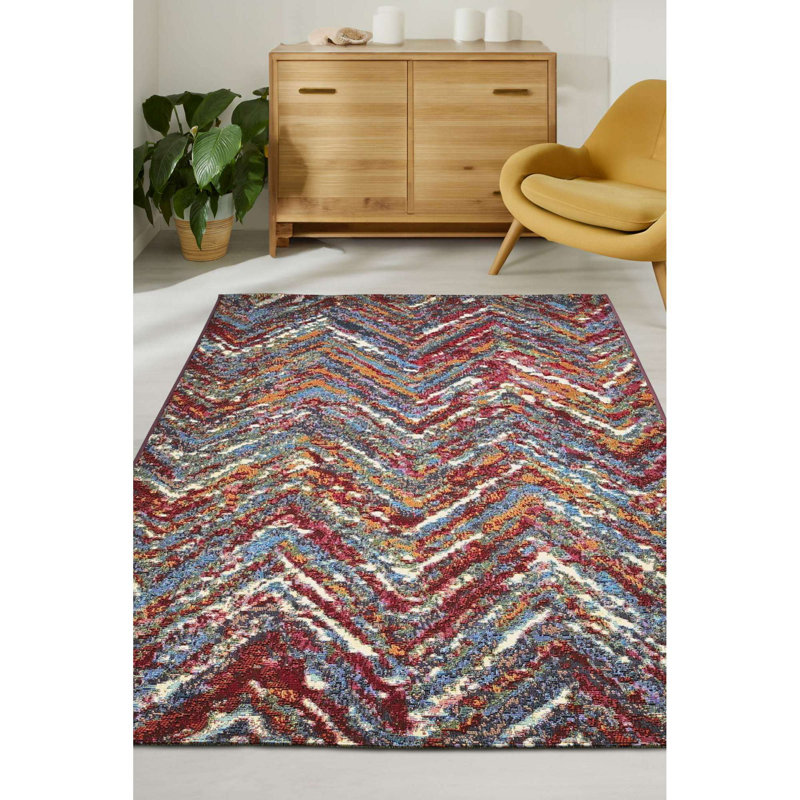 Chevron / Zig Zag Jacquard Indoor / Outdoor Area Rug, Rectangle 160 x 230 cm
