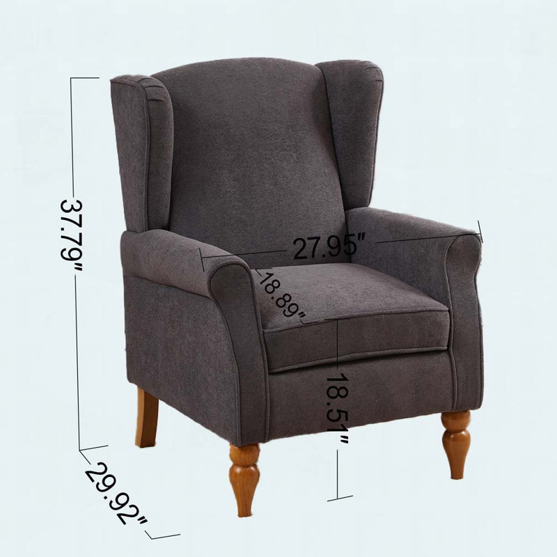 Fauteuil d'appoint à dossier haut, Gris foncé antique