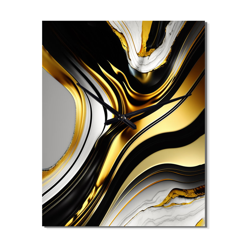 Isco - Horloge murale abstraite surdimensionnée, H 32 po x l 16 po x P 1 po