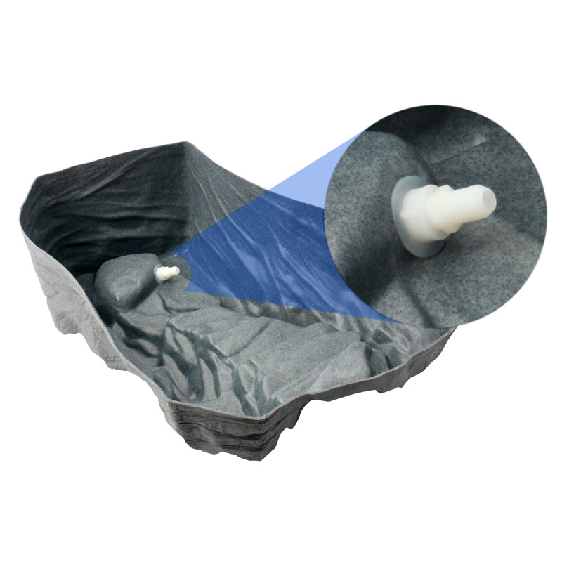 Gray Polyethylene Outdoor Waterfall Rock Feature