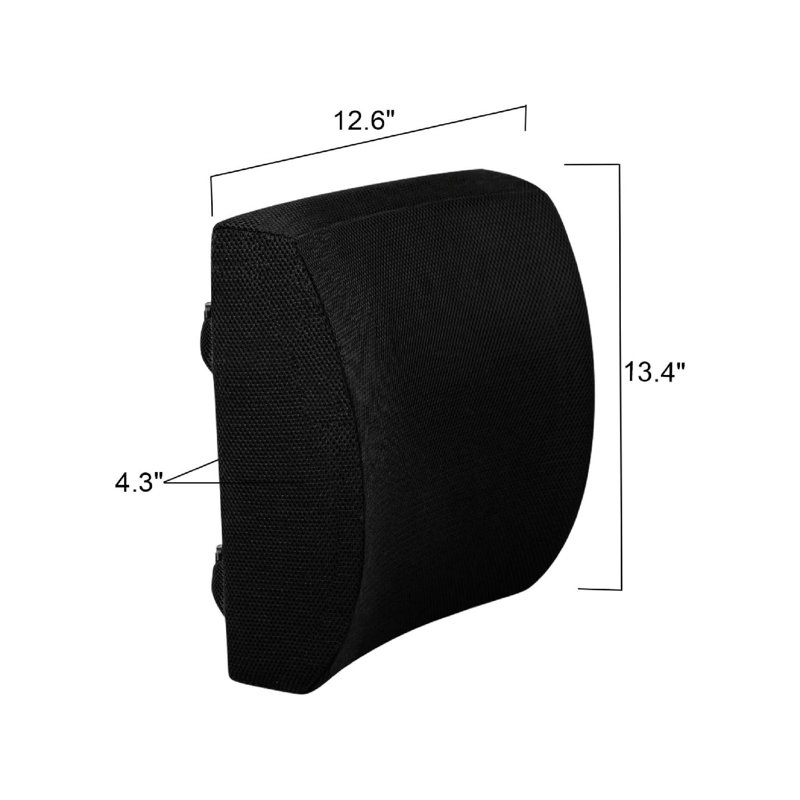 Coussin lombaire, dossier pour le bureau, coussin en mousse viscoélastique avec housse en filet noir