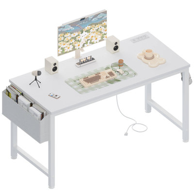 Writing Desk Computer Desk with Built-In Electrical Outlet
