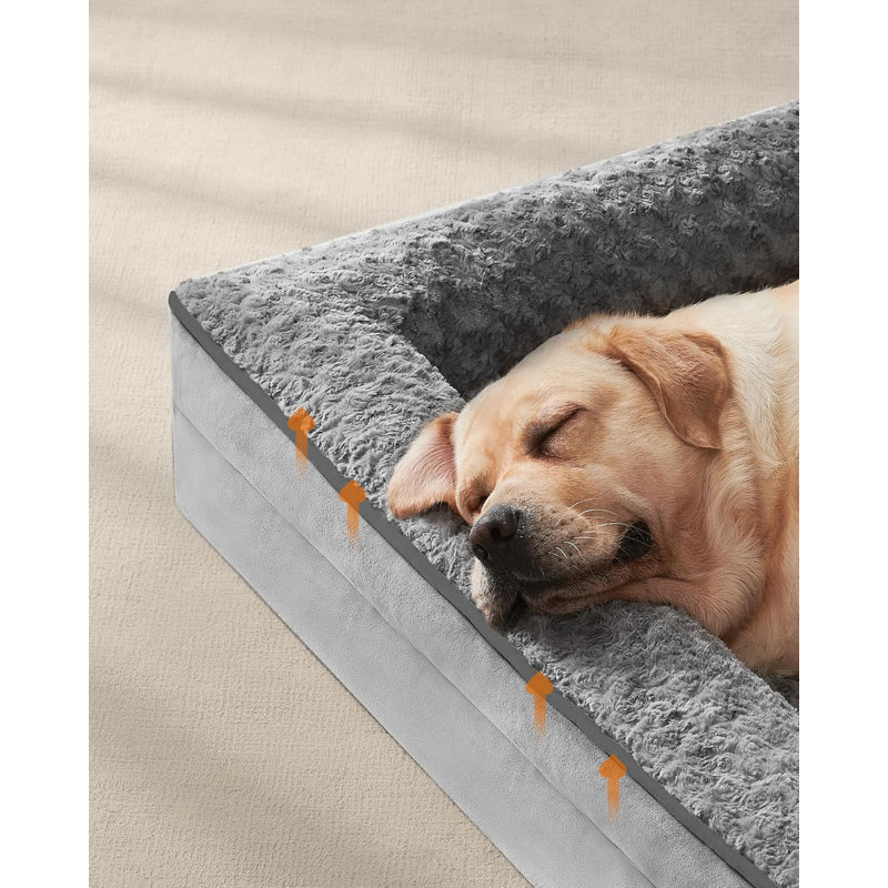 Orthopedic Dog Bed For Large Dogs, Memory Foam Dog Bed Sofa Pet Couch With Sides, Removable Washable Cover And Waterproof Liner