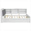 Lit plateforme en bois avec lit gigogne, tablettes et tête de lit avec rangement-610785603-610785606