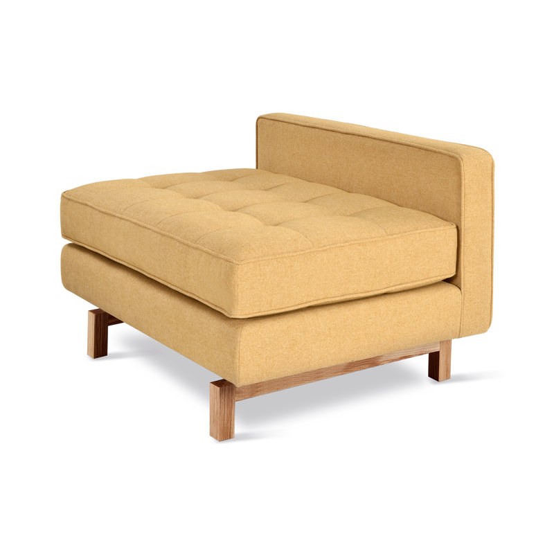 Jane 2 Chaise Lounge, Ash Natural, Bayview Silver Performance Twill