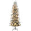Arbre de Noël avec branches enneigées, arbre de Noël artificiel floqué avec lumières jaunes claires