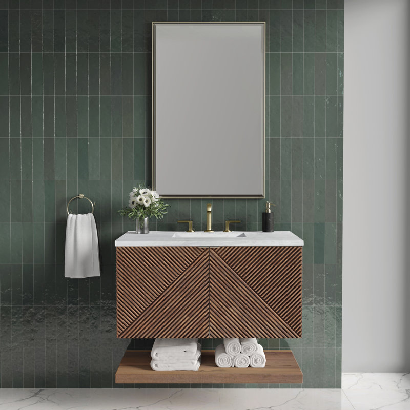 Marcello 36'' W Single Vanity, White Zeus, 8" Widespread, 36"