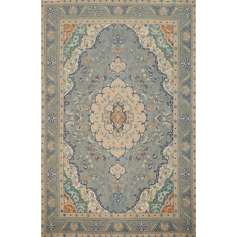 Tapis traditionnel rétro en laine 9 x 12