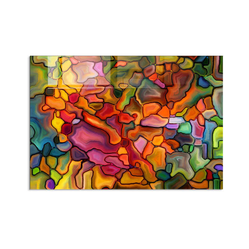 Superbe peinture murale en verre trempé 27,6 po x 39,4 po | 100% verre trempé, épaisseur: 0,16 pouce | Décoration élégante pour le salon ou le bureau, durable et facile à nettoyer, idée de cadeau parfaite