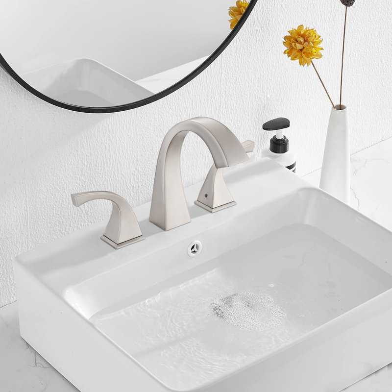 Widespread 2-handle Bathroom Faucet With Drain Assembly, Brushed Nickel