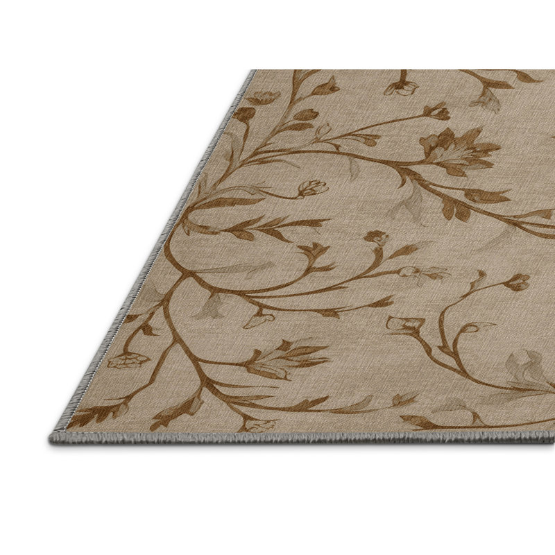 Tapis persan gris lavable à la machine, Rectangulaire 3 pi x 5 pi