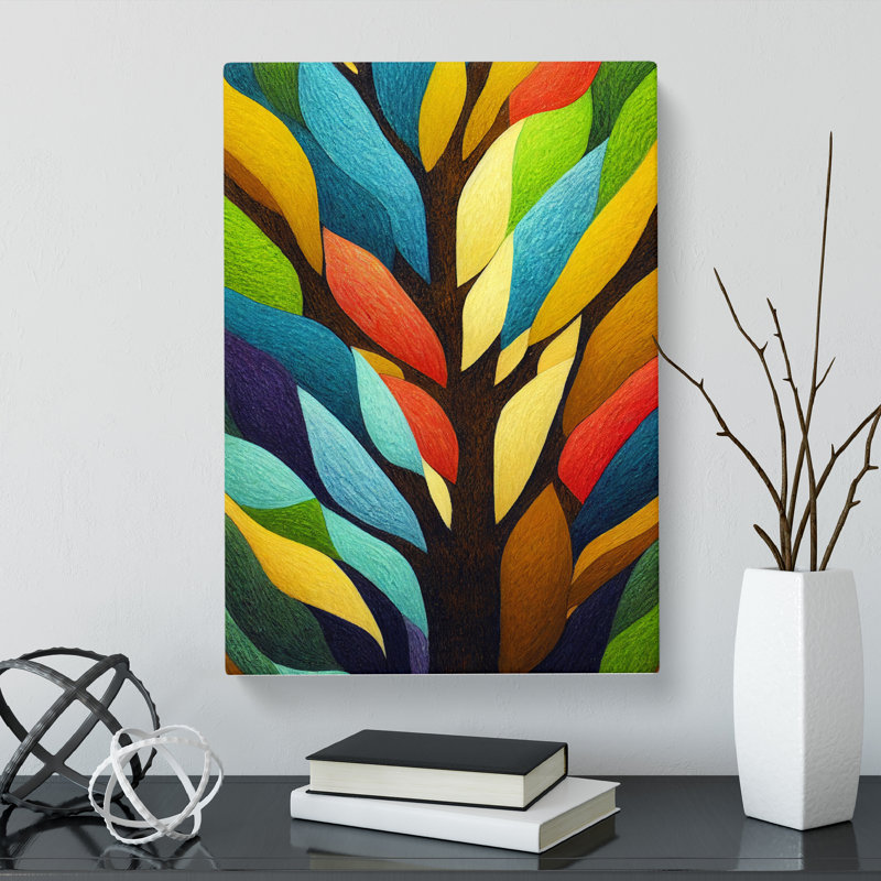 Abstract Tree Colour - Wrapped Canvas, 76cm H x 50cm W x 3cm D