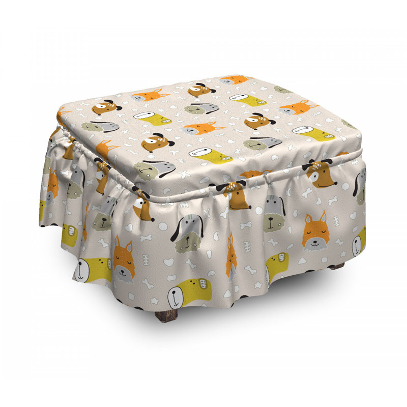 Housse pour repose-pieds animé dog faces