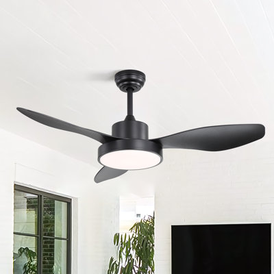 47" 3 ABS Blade Modern Classic Ceiling Fan Light With Three-Tone Lighting, Remote Control Adjustment, And Timing Function