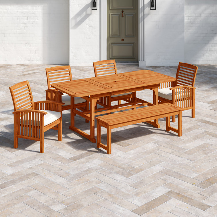 Tournesol 6 Piece Extendable Dining Set with Cushions