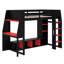 Lit mezzanine moderne avec éclairage à DEL, tablettes et support suspendu-1736140940