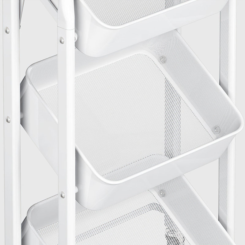 35.2'' H x 17.3'' W Utility Cart with Wheels, White