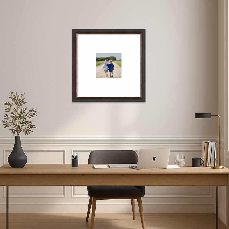 Cadre photo Ashton, Blanc éclatant lisse, 20 x 20 emmêlés à 8 x 8