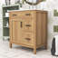 Meuble-lavabo en bois avec 2 tiroirs à fermeture en douceur, portes et tablette réglable