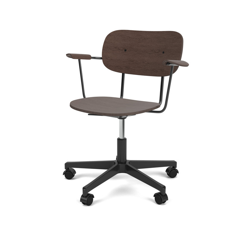 Co Swivel Task Chair, Dark Stained Oak/Black