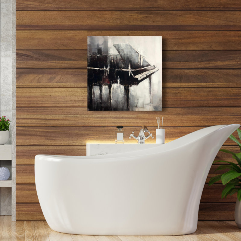 Toile pour piano de style industriel | Art musical décoratif, H 24 po x l 24 po