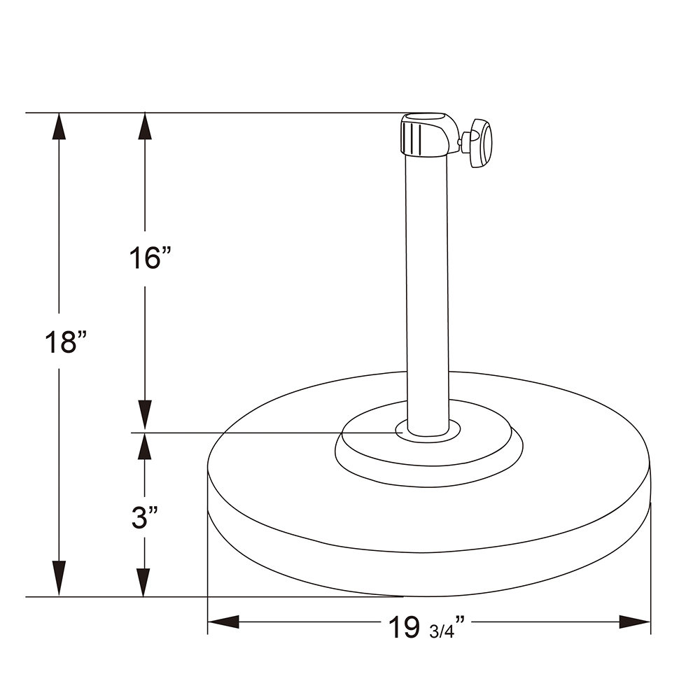 Harmonee Free-Standing Umbrella Base, Champagne