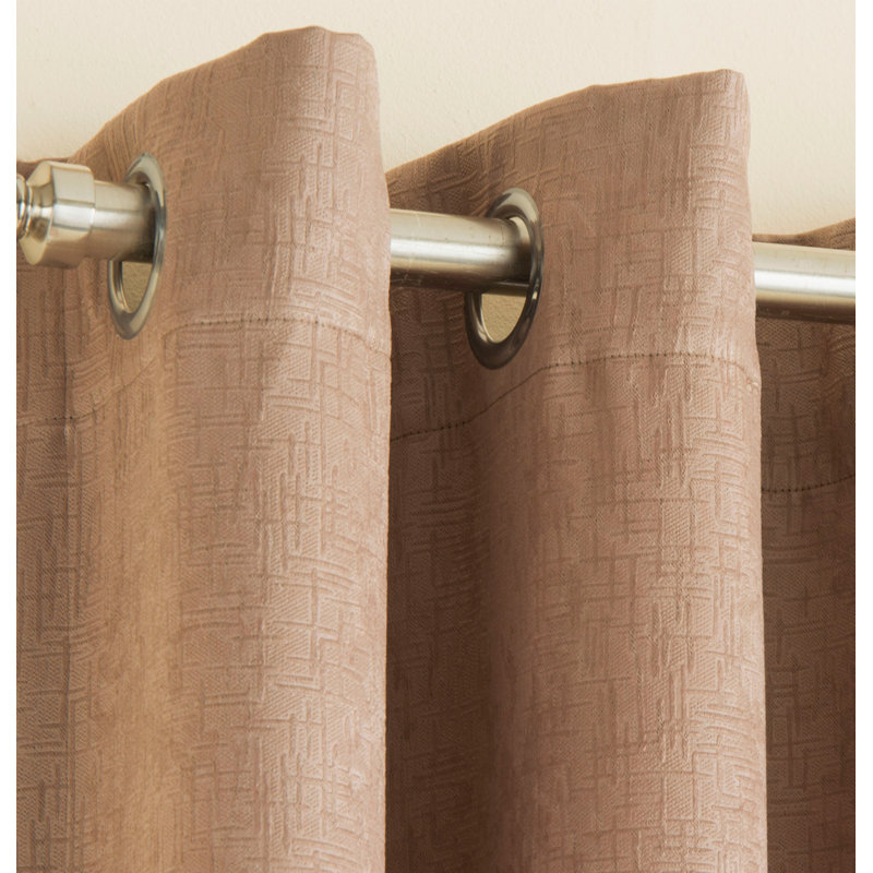 Biller Eyelet Thermal Light Reducing Curtain, Latte, 117cm Width x 137cm Drop