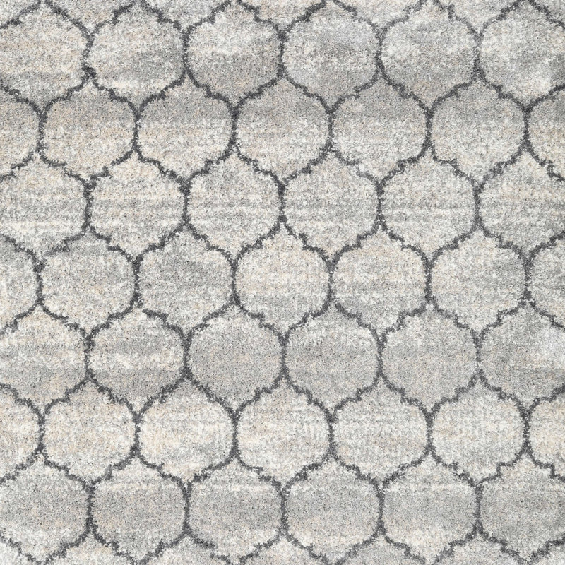 Tapis contemporain gris clair, Carré 4 pi
