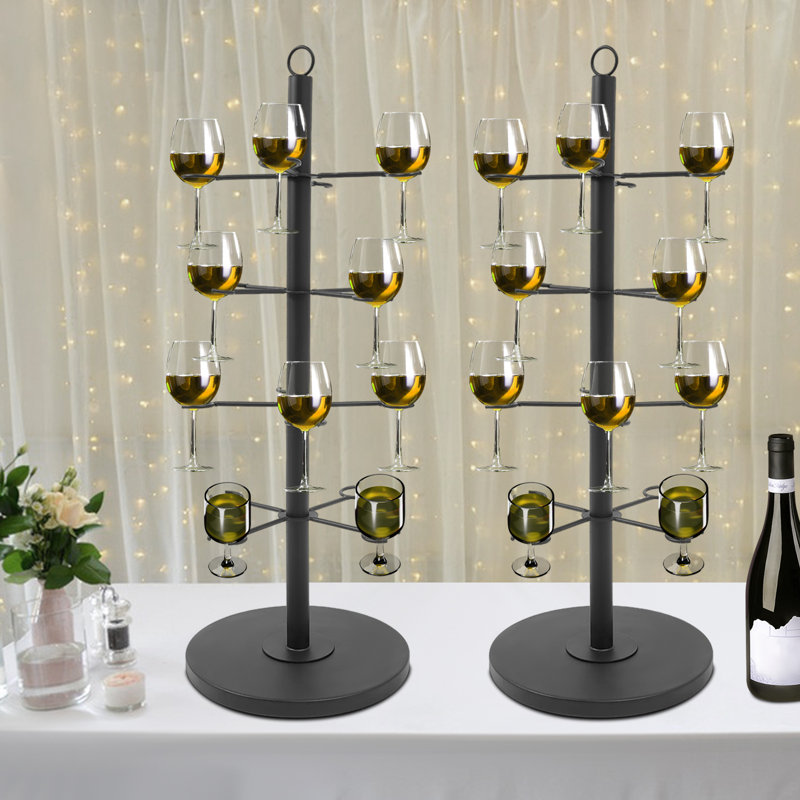Support pour arbre à cocktail 2 pièces 4 niveaux, Blanc