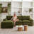 Modular L-Shape Cloud Couch with Movable Ottoman