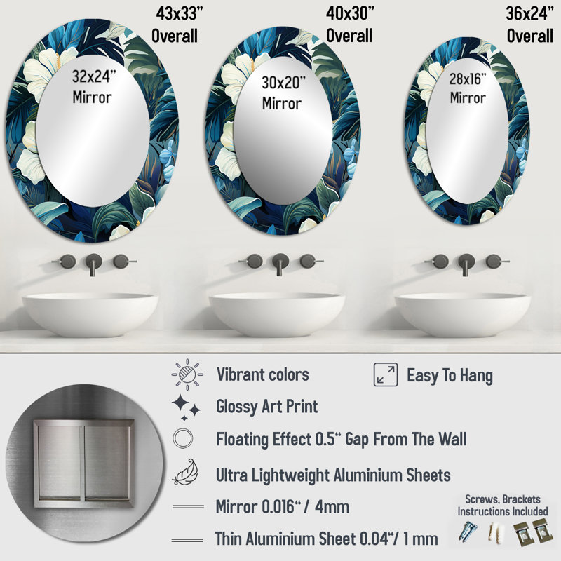 Miroir mural Twilight Oasis, H 43 po x l 33 po