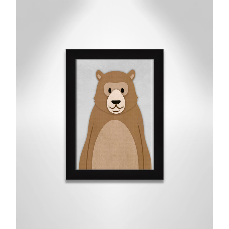 Adhésif décoratif Cheery Bear, H 14 po x l 10 po x P 0,6 po, Encadré plat noir