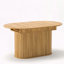 Table extensible en forme d'arc - 55,1 po à 70,9 po avec pieds rayés, finition naturelle-1224936688