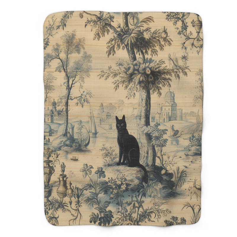 Cat Toile Art - couverture sherpa de qualité supérieure 1 pièce, Grand lit