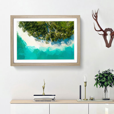 Above a Beach in the Maldives in Abstract - Framed Print