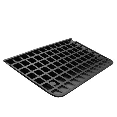 Rubber Threshold Ramp 35.5" L x 21" W x 3.5" H with 1 Channel, Recycled Natural Rubber, 1-Piece Door Ramp, Black, 33069 lbs Load Capacity Non-Slip Surface