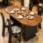 Table de salle à manger à double piédestal brun-987301015