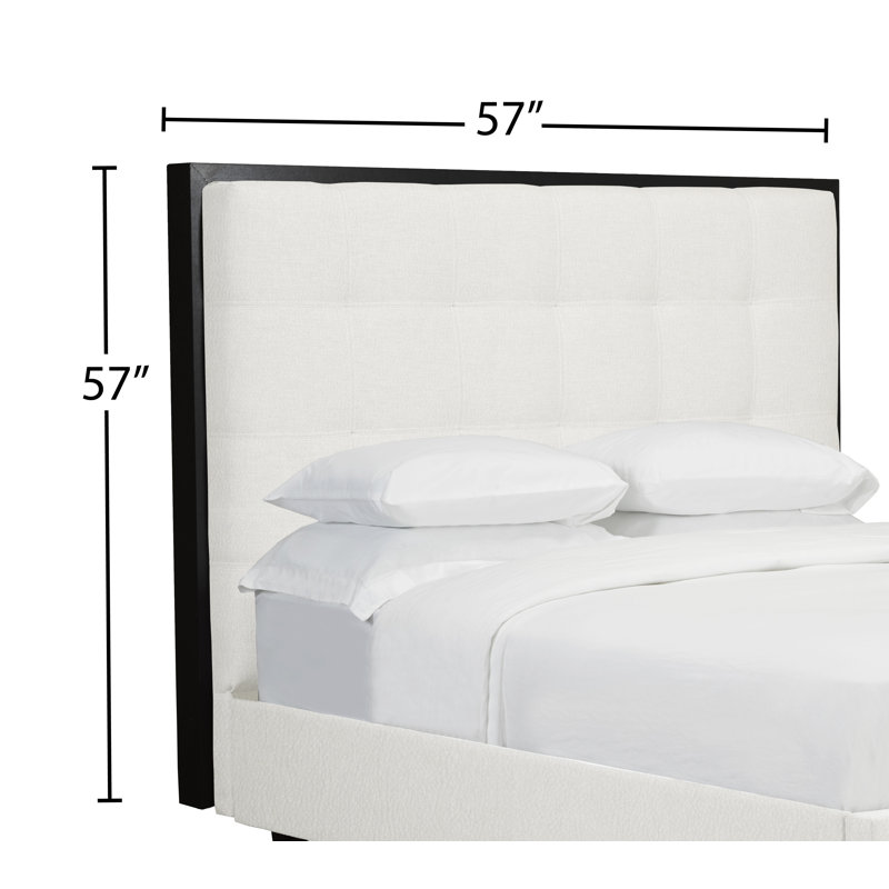 Tête de lit à panneau rembourré Synder, Double, Cuir - Blanc