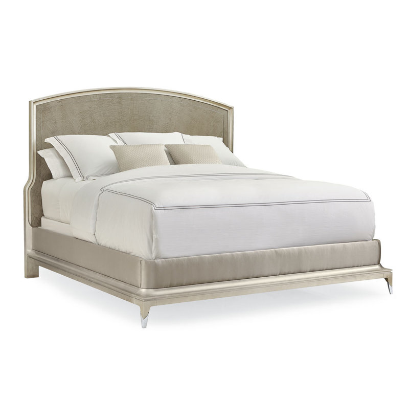 Upholstered Bed, Queen, Silver