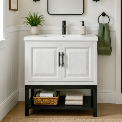 Festival 36" Single Bathroom Vanity with Ceramic Top-White