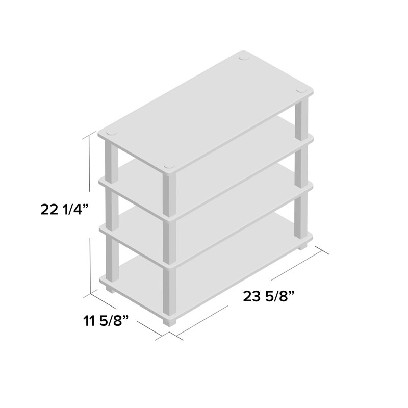 9 Pair Stackable Shoe Rack, Amber Pine/Black