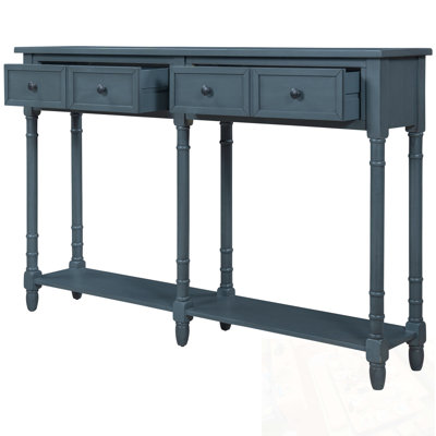 Deyja Wood Console Table with Storage Drawers and Shelf for Entryway and Living Room
