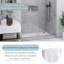 60 po X P 75 po H Porte de douche coulissante semi-sans cadre réversible au fini chromé