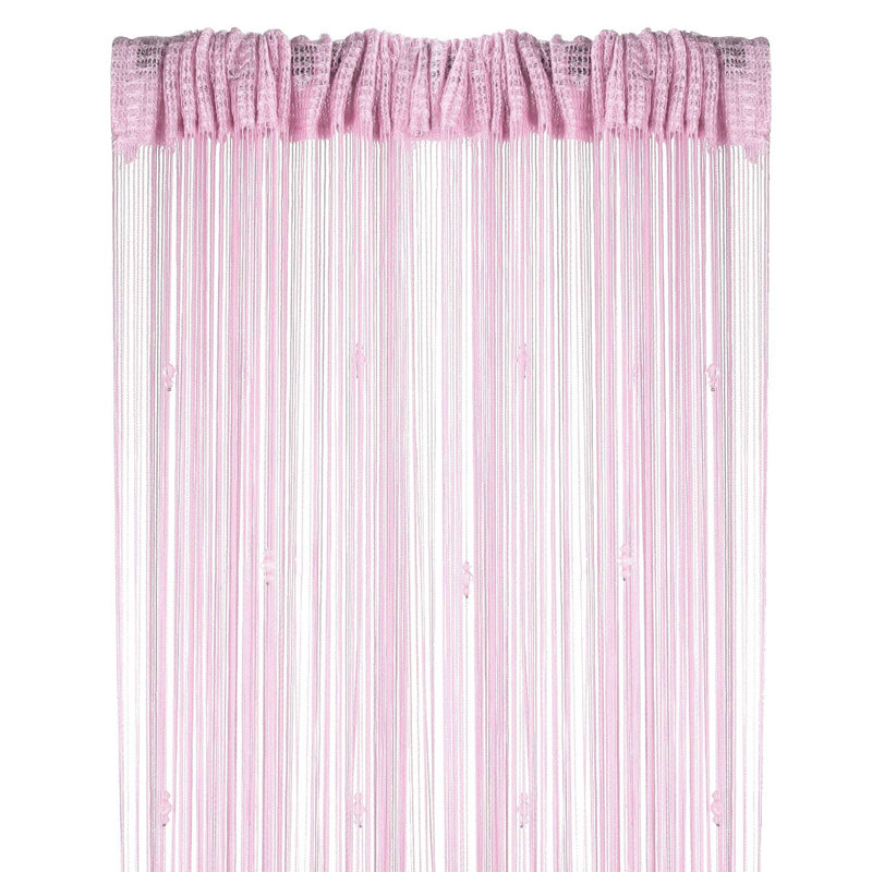 Panneau de rideau simple semi-diaphane avec passe-tringle Pikus, Rose