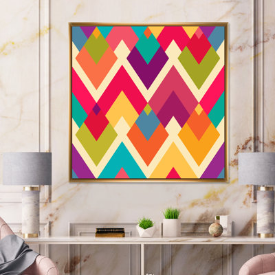 «Rhombus Geometrics in Retro Colors I», impression sur toile