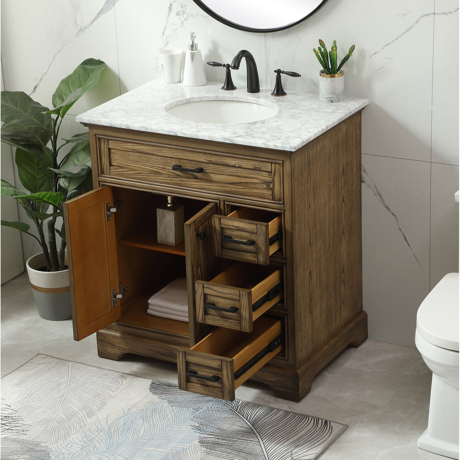 Hermes 32'' Single Bathroom Vanity, Driftwood