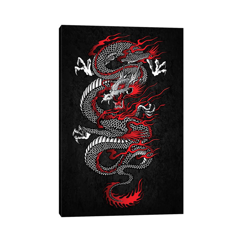 «Asian Dragon» par Cornélin, impression sur toile tendue, H 60 po x l 40po x P 1,5 po